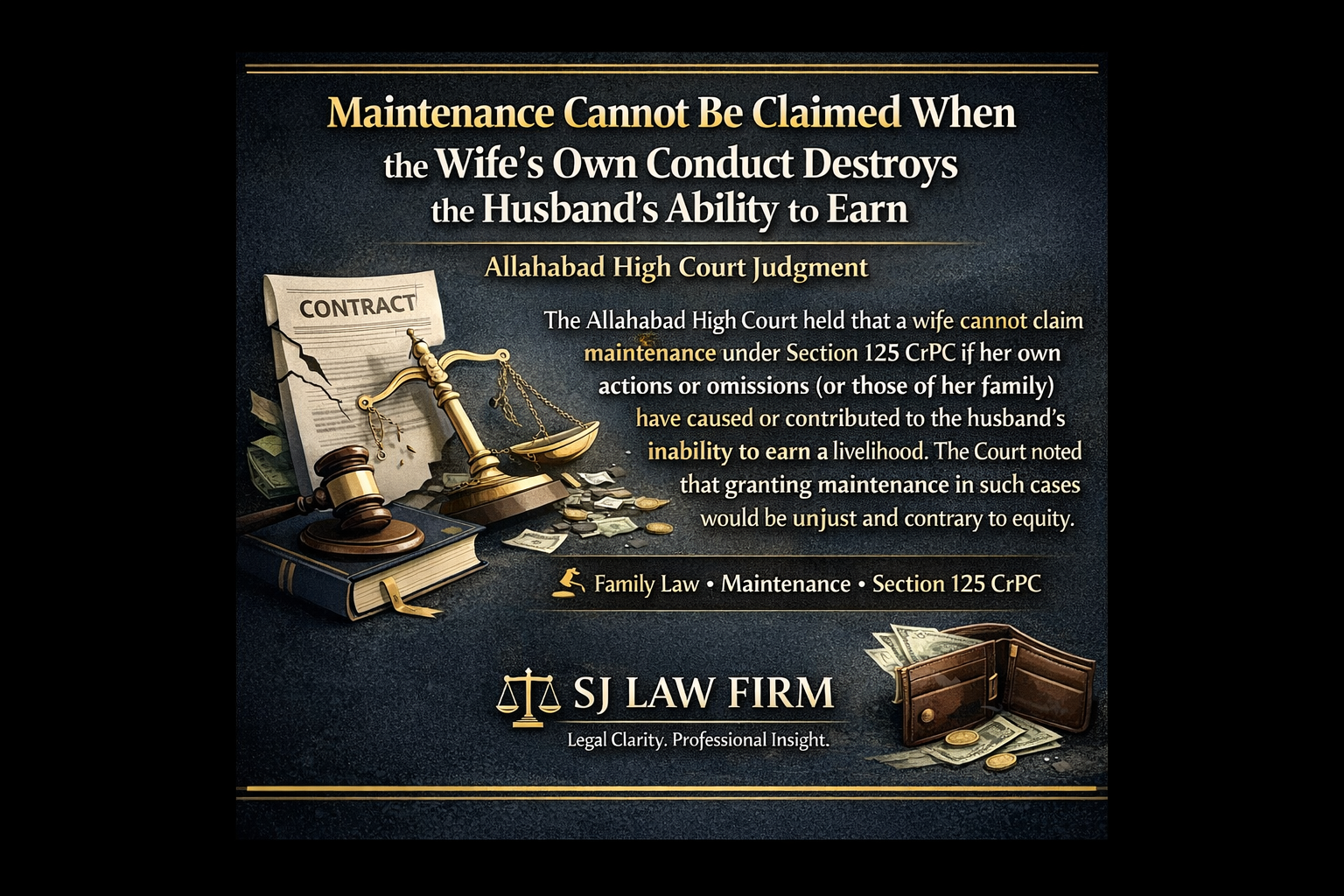 Maintenance Cannot Be Claimed When the Wife’s Own Conduct Destroys the Husband’s Ability to Earn: Allahabad High Court